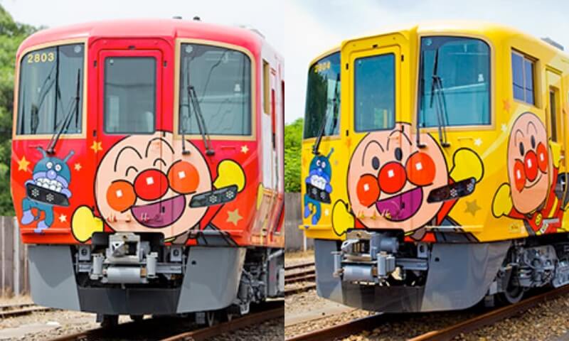 도산선 빨간색·노란색 호빵맨 열차
